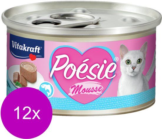 VITAKRAFT Poésie Mousse Blikje 85 g - Kattenvoer - 12 x Zalm