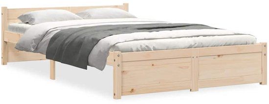 vidaXL Bedframe Massief Hout 120x200 cm Naturel
