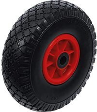 BGS Diy 80650 - Wiel voor steekwagen/kar - PU, rood/zwart - 260 mm