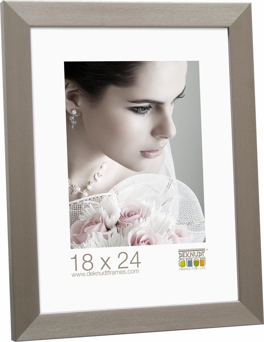 Deknudt Frames fotokader zilver, smal kunststof fotomaat 15x23 cm
