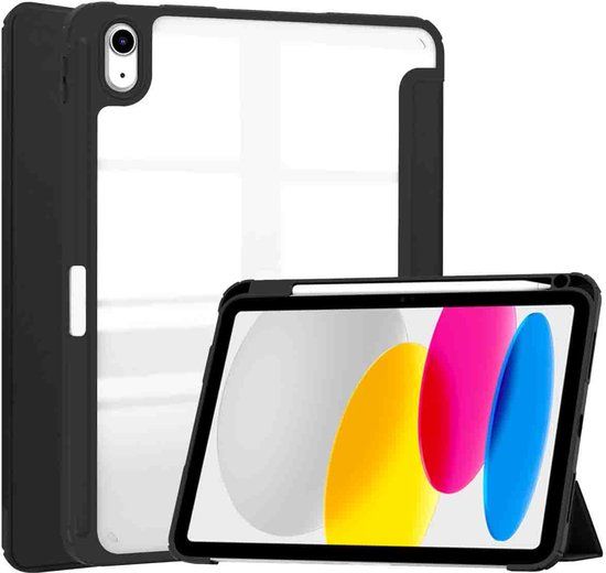 imoshion Tablet Hoes - Geschikt voor Apple iPad 11 (2025) A16 11 inch / iPad 10e generatie (2022) 10.9 inch - Trifold Hardcase Bookcase - Zwart