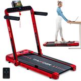 THUNDER RACE-RED tapis de course, 14 km/h, pliable, Walking Pad, 2 CV, adapté jusqu'à 130 kg, avec écran LED, Bluetooth, fonctionnalité d'application, pour usage domestique