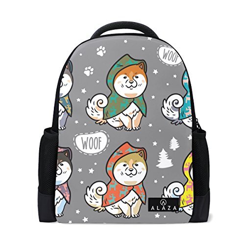 My Daily Mijn dagelijkse Husky Puppies Kleurrijke Regenjassen Rugzak 14 Inch Laptop Daypack Bookbag voor Travel College School