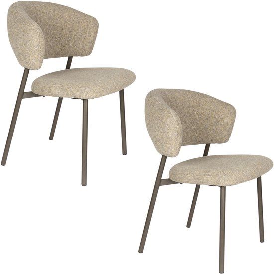 Housecraft Living Jasmine Eetkamerstoelen Gemêleerd Groen - Set van 2