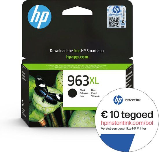 HP 963XL - Zwarte inktcartridge + Instant Ink tegoed