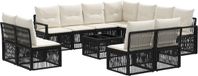 vidaXL Tuinbank Set 12-delig Zwart Polyrattan