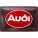 Nostalgic-Art Metalen Retro Bord, Audi – Logo Red Shine – Geschenkidee voor fans van autoaccessoires, van metaal, Vintage ontwerp, 20 x 30 cm
