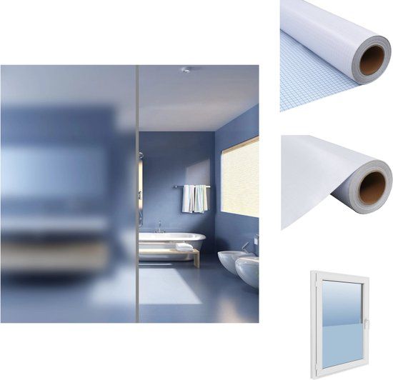 vidaXL Raamfolie Spatbestendig - PVC - 90x100 cm - Matte Privacybescherming - Wit