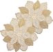 Zeller placemats bloemen vorm - 6x - kunststof - 49 x 47 cm - goud