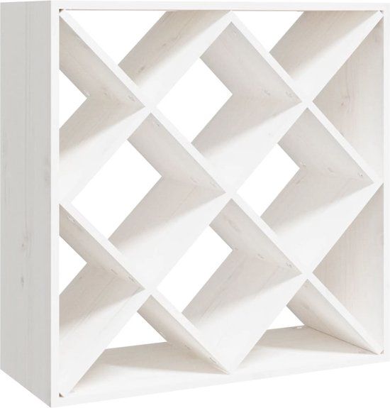 vidaXL Wijnkast 62x25x62 cm massief grenenhout wit
