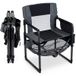 Chaise pliante de camping, porte-gobelet, étagère en maille (noir, 1) Chaise de pêche, fauteuil pliant de pique-nique de voyage, charge 150 kg, 69 x 55 x 90 cm
