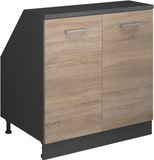 Vicco R-Line Keukenkast voor schuine wand – 80 cm met 2 deuren, kastromp 60 cm diepte Sonoma