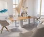 Edge Table à manger Edge Boot 300x120x3-3,2 Chêne Nature Pilier Métal Blanc Bord suisse