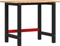 vidaXL Werkbank rechthoek 100x60x81,5 cm massief eikenhout lichtbruin