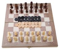 Schaakspel Jeu d'échecs pliable en bois - 31,5 x 31,5 cm