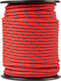 SNURO Polypropyleen touw (6mm, 50m, rood met blauw en groen)