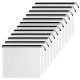 Documententas Icecat Documententas met ritssluiting, A6, 12 stuks, transparant pvc, documentenmap, opslag van kleine voorwerpen, cosmetica, reisaccessoires enz. (12 stuks, zwart)