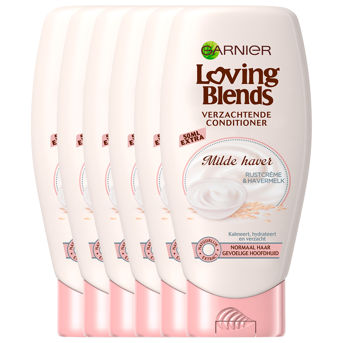 Garnier Loving Blends - Conditioner - Milde Haver - 6 x 250 ml - Normaal Haar en Gevoelige Hoofdhuid - Voordeelverpakking