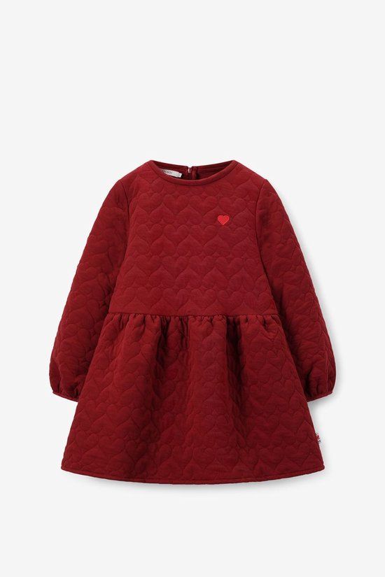 Sissy-Boy Donkerrode sweatjurk met hartjes