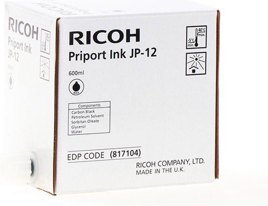 Ricoh 817104 Black Ink Cartridge - 600ml - Original