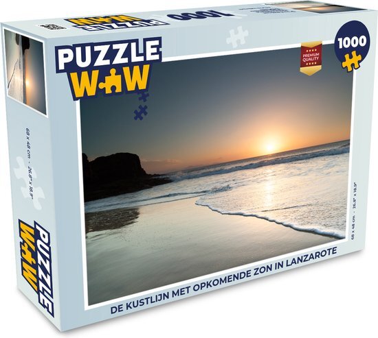 MuchoWow Puzzel De kustlijn met opkomende zon in Lanzarote - Legpuzzel - Puzzel 1000 stukjes volwassenen