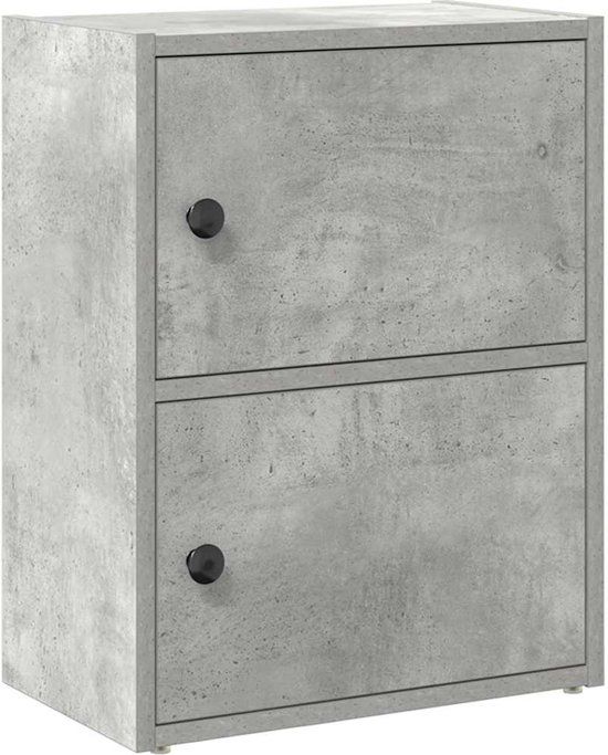 vidaXL Boekenkast - 40x24x52 cm - Bewerkt Hout - Betongrijs