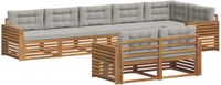 vidaXL - Bank loungeset - 8 zitplaatsen - Acacia hout - Naturel en lichtgrijs