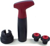 TUPPERWARE Pompe à vin + bouchon, bleu foncé/rouge