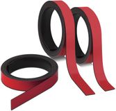 Magstick Shenzhen Haorui Industrial Technology Co., Ltd. 3x Magneetstrips Rood | ca. 1 cm x 1 m magneetband voor het markeren en verdelen op whiteboards, opbergplanken, kalenders | magnetische etiketten | mag237