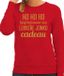 Bellatio Decorations Foute kersttrui/sweater voor dames - Hohoho jonko cadeau - rood - glitter goud S