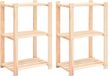 vidaXL Opbergrekken 3-laags 2 st 60x38x90 cm massief grenenhout 150 kg