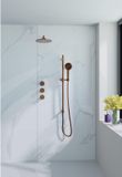FortiFura Nebbio opbouw regendoucheset – 1-stands ronde handdouche – glijstang 91 cm – koper geborsteld