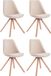CLP Toulouse Set van 4 Stoelen - Zonder armleuning - Stof - creme natura