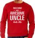 Bellatio Decorations Awesome uncle - geweldige oom cadeau trui rood heren - Verjaardag kado trui M