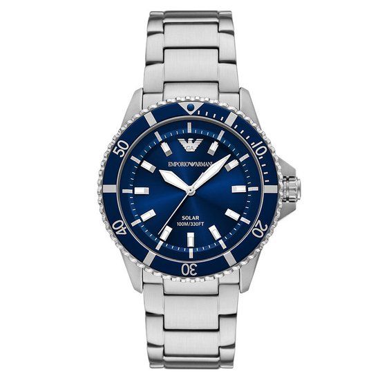 Emporio Armani WORLD EXPLORER Heren Horloge 42 mm - Zilverkleurig