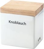 Continenta pot de stockage avec couvercle en bois, céramique, blanc, 14 x 12 x 15,5 cm
