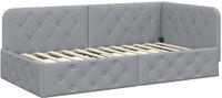 vidaXL Hoek Bed Frame Lichtgrijs Stof 100 x 200 cm