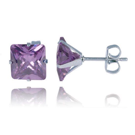 LGT JWLS LGT Jewels Stud oorbellen Edelstaal Classic Purple 8mm