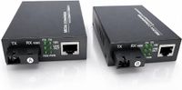 Elfcam - Set van 2 Gigabit Ethernet-vezelconverters, media-converters met SFP-modules inbegrepen, 1 RJ45-poort + 1 single-mode SC vezelpoort, overdracht tot 20 km