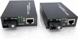 Elfcam - Set van 2 Gigabit Ethernet-vezelconverters, media-converters met SFP-modules inbegrepen, 1 RJ45-poort + 1 single-mode SC vezelpoort, overdracht tot 20 km