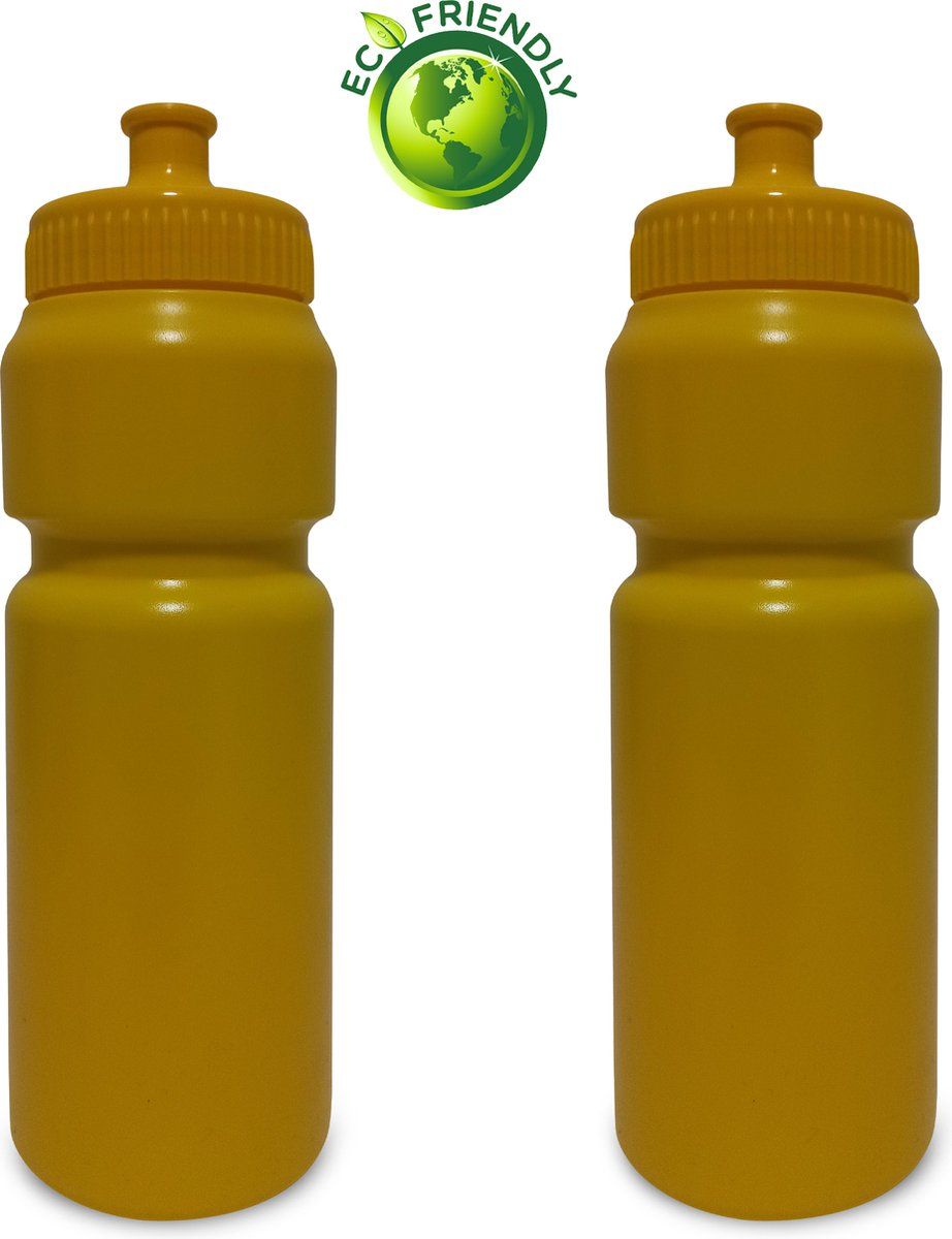 Pro x Drinkflessen 750ml x2 - Geel - Bidons kinderen/volwassenen - Bio Plastic
