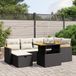 Maison Exclusive - Ensemble de meubles de jardin 7 pièces avec canapé et coussins, noir, en polyrotin