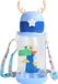 Merkloos / Sans marque Drinkbeker met Rietje en Strap - 600ml - Blauw / Krokodil - BPA-vrij - Vaatwasserbestendig