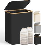 Songmics Wasmand met deksel - 130 liter - Inktzwart