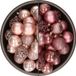 Bellatio Decorations Kerstballen mix - 74-delig - velvet roze en lichtroze - 6 cm - kunststof