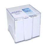 WAYTEX 931150 notitieblok met 700 witte notities, 9 x 9 cm, met transparante kunststof houder