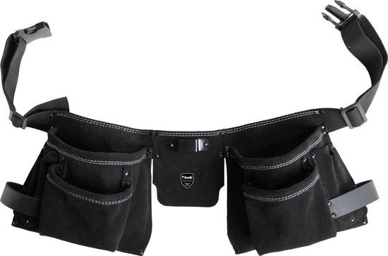 KWB Dubbele gereedschapsgordel - Leer - Zwart - 2 delig