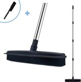 De Blaffende Kat 2 in 1 Rubberen bezem - Binnen & buiten - Vloerwisser met steel - 160cm