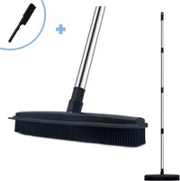 De Blaffende Kat 2 in 1 Rubberen bezem - Binnen & buiten - Vloerwisser met steel - 160cm