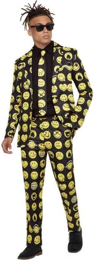 Smiffys Kostuum -One size- Smiley Stand Out Suit Geel/Zwart
